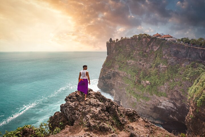 Sunset over the cliff