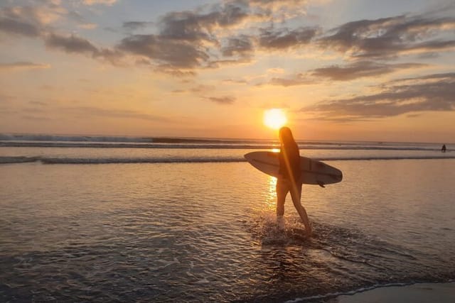 Come for a sunset surf with us