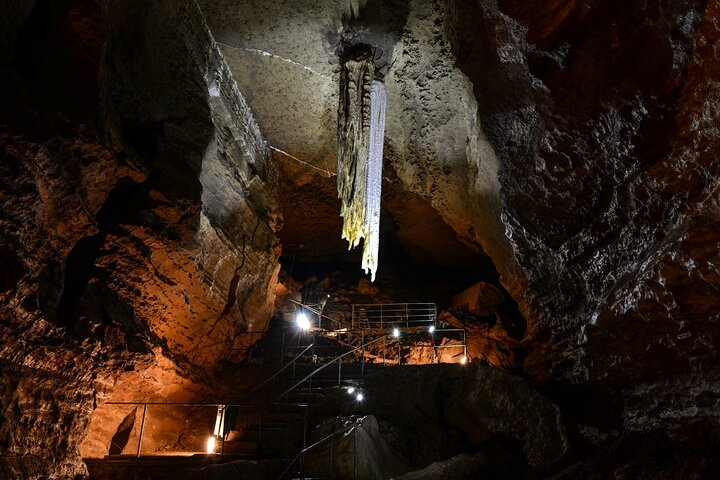 Europe's largest stalactite - 7.3 metres long and weighs around 10 tonnes