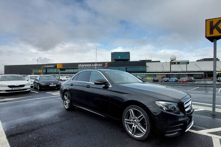 Mercedes-Benz E-Class at Shannon Airport. Chauffeur Car Services.
