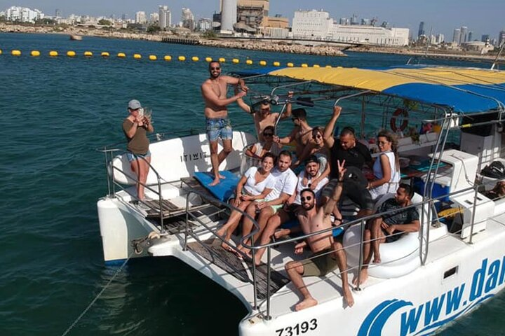 Tel Aviv City Skyline Boat Cruise with Water Activities and Toys - Photo 1 of 11