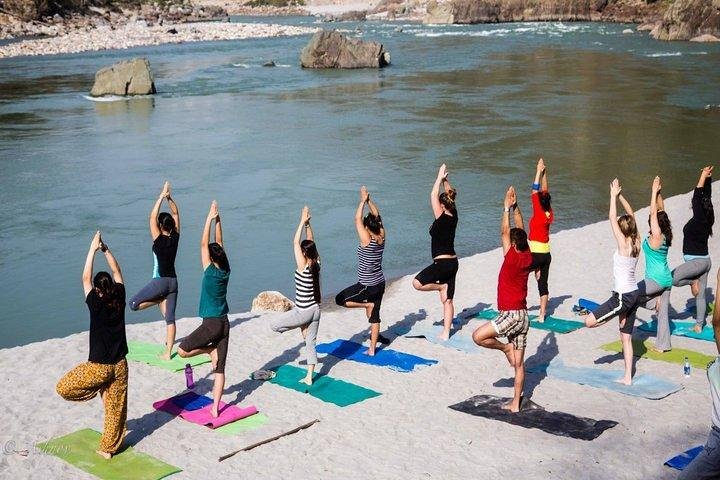 Yoga on yamuna river front