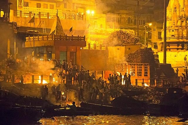 Cremation ground during evening 