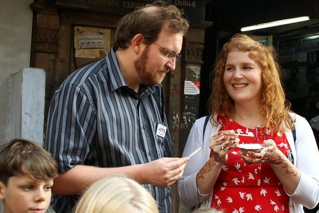 Guests enjoying their food walk