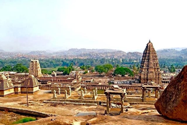 Hampi Temple complex amongst boulders