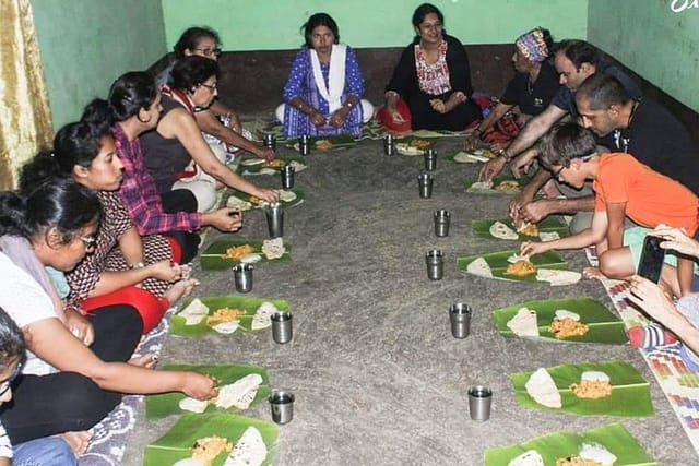 Local home lunch on a banana leaf