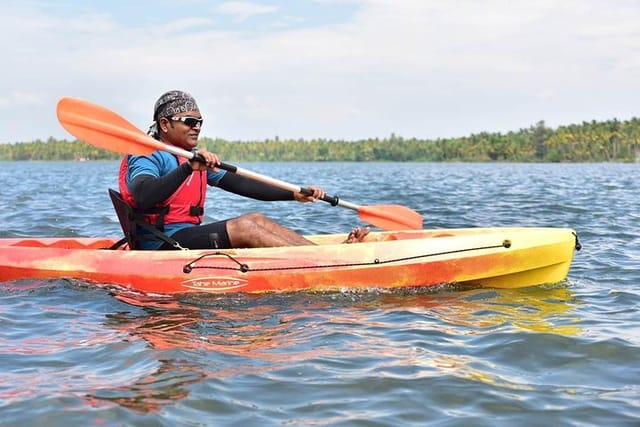 Paddling in Paravur Lake