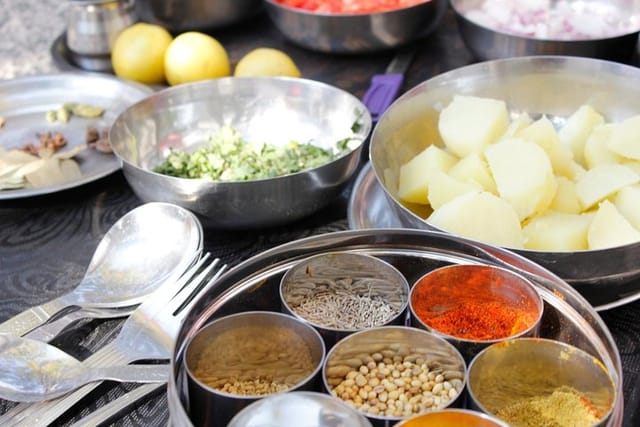 Ingredients for traditional North Indian cuisine