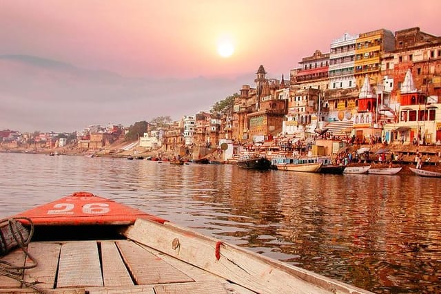 Varanasi ghat from boat