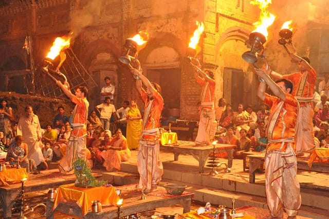 Varanasi Day Trip with Chaukhandi Stupa, Dhamek Stupa and Ganga Aarti Ceremony - Photo 1 of 9