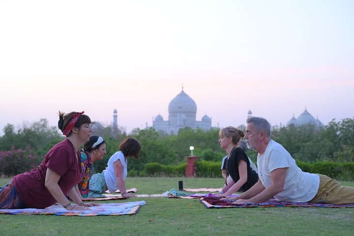 Yoga with Taj Mahal View