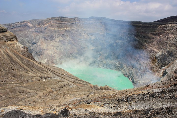 Mt. Aso, the active volcano in Japan. 