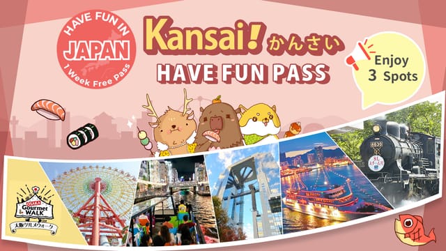 Have Fun in KANSAI Pass 1-Week Free Pass + JR Haruka one way Ticket KIX to Shin-Osaka - Photo 1 of 25