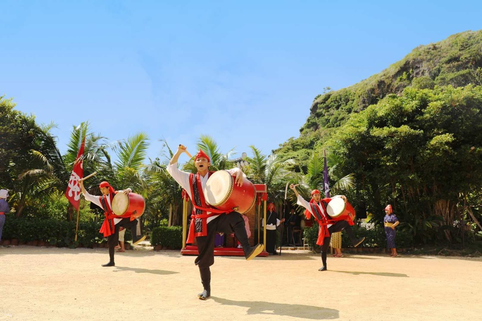 LeaLea Shuttle to Ryukyu Mura with Traditional Costume, Shisa Painting Experience & American Village Stay (From Naha/Chatan) | Okinawa - Photo 1 of 7