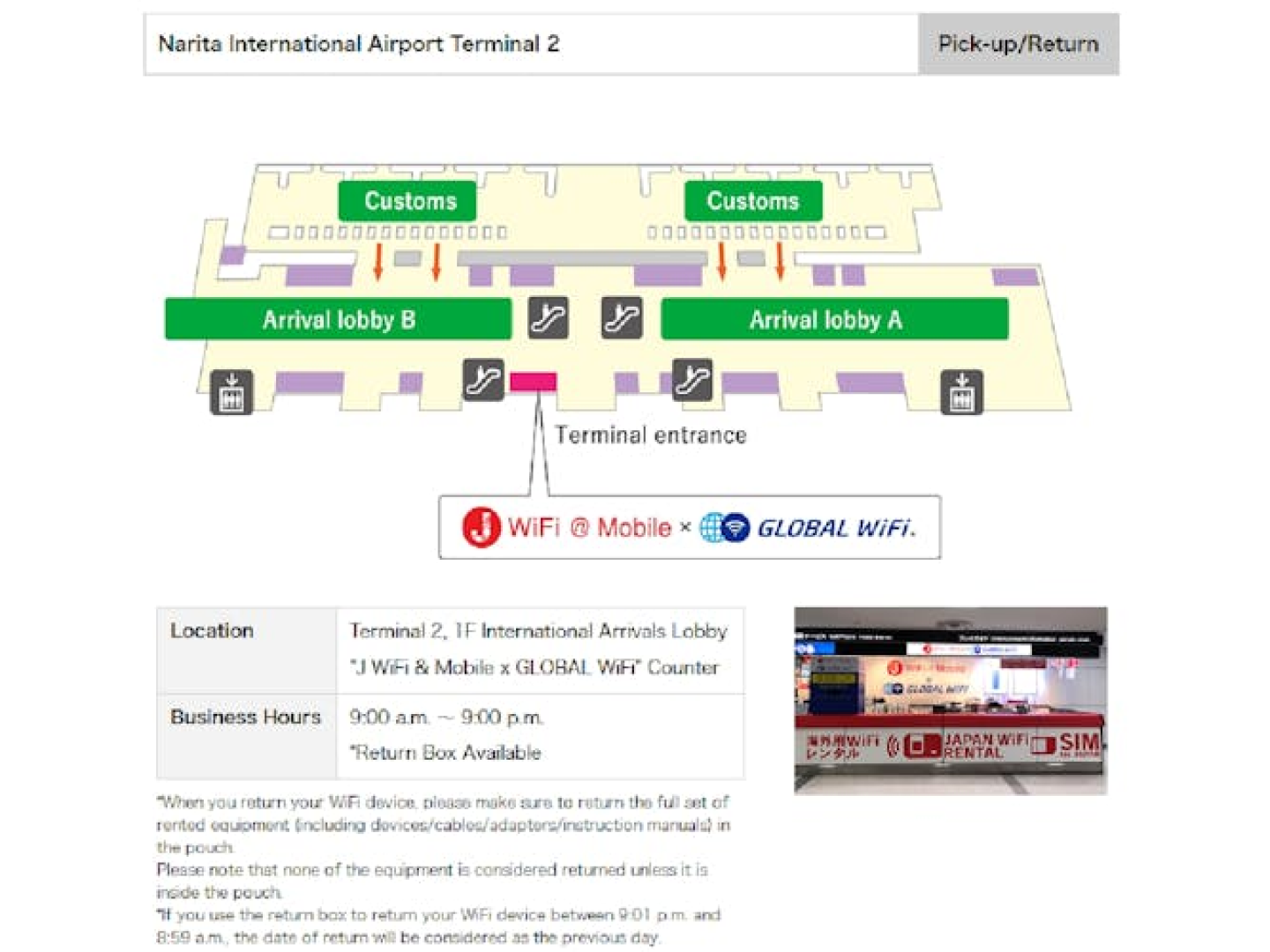 Mobile WIFI rental at Narita Airport Terminal 2 in Tokyo - Photo 1 of 6