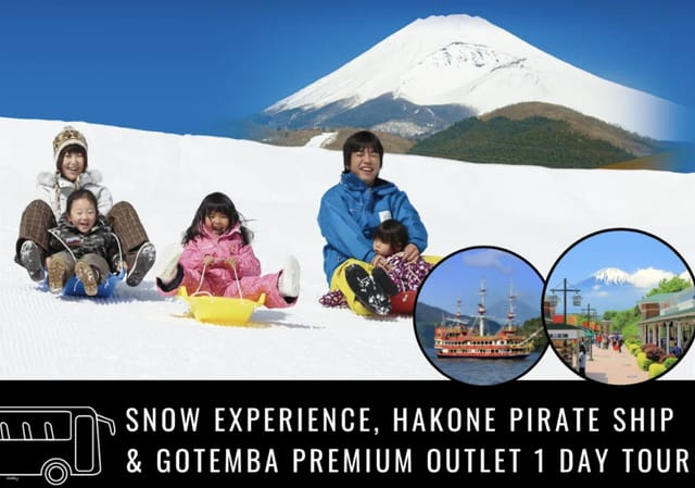 One-Day Trip to Mt. Fuji: Hakone Pirate Ship, Mt. Fuji Snow Play Experience, Gotemba Outlet & All-You-Can-Eat Japanese BBQ (Departing from Shinjuku) | Japan - Photo 1 of 5