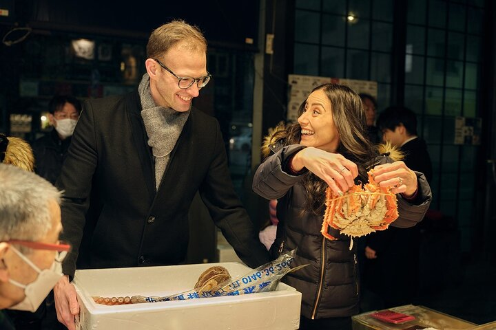 The market has many popular crabs in its tanks.