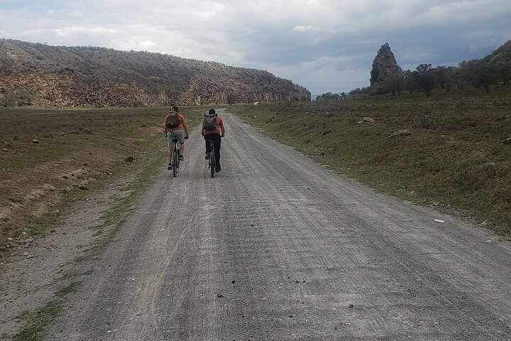 Amazing views of the volcanic rock formations during the bike ride