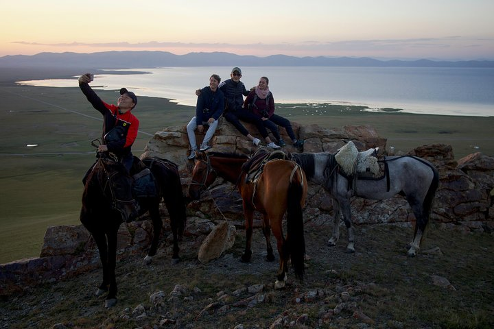 We did horseback riding on the top of the mountain to get a view to the whole lake at sunset