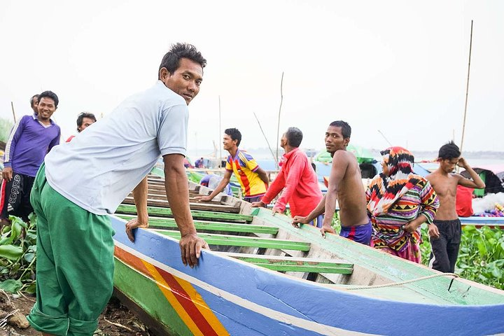 Fisherman launching their boat