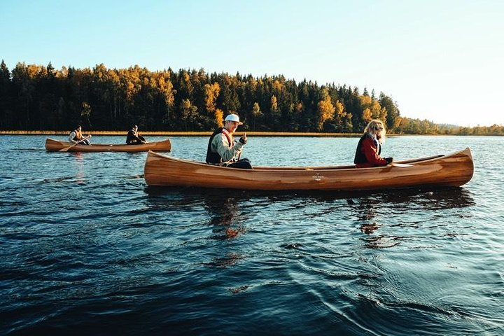 Premium guided Canoe Tour in lake Plateliai Handcrafted inventory and picnic set - Photo 1 of 15