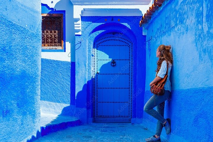 Woman in the blue city