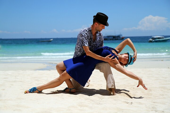 Dancing salsa on the beach