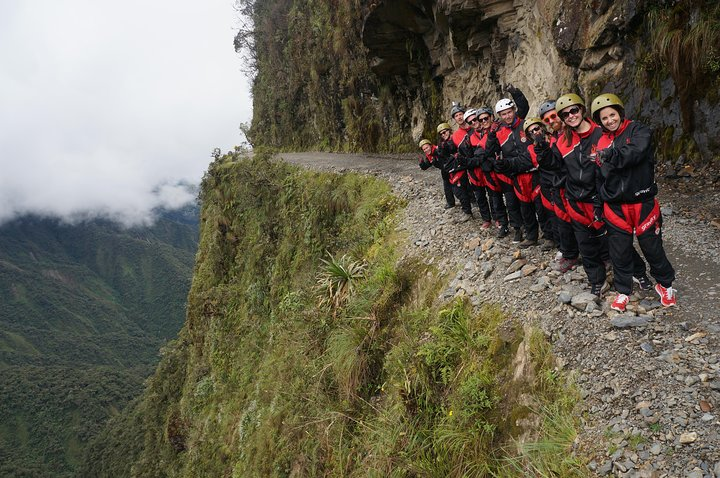 Happy group riding the road! This is not the ride to cut corners on, so make sure you book with the best company.