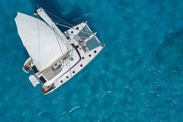 Sail to Isla Mujeres on a deluxe catamaran