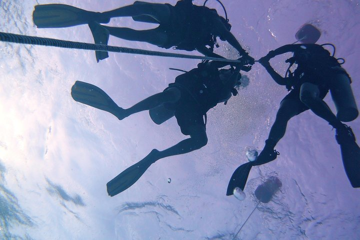 Divers on safety stop