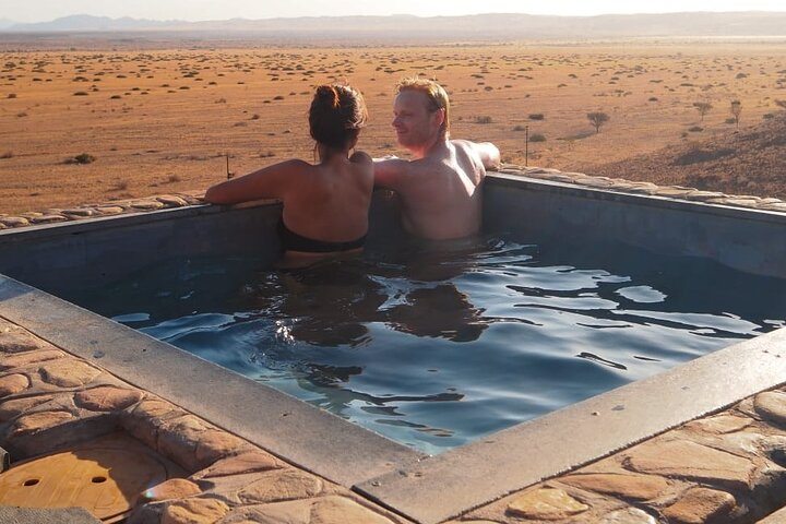 after climbing up Dunes in the Desert heat your private pool is very inviting