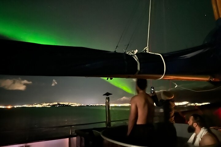 See the aurora borealis from the warmth of the hot tub