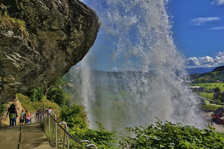 The Steinsdalsfossen waterfall.