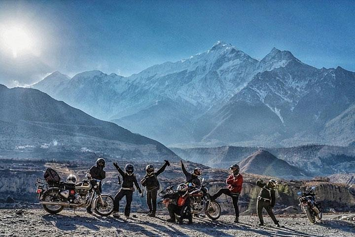 A group of friends from Thailand while heading to Muktinath Temple, Nepal