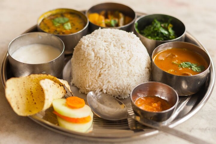 Authentic nepali thali dish