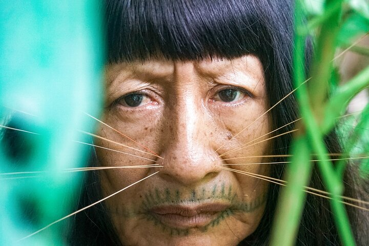 Matses woman, at the Matses indigenous tribe National Reserve in the Peruvian Amazon Rainforest.