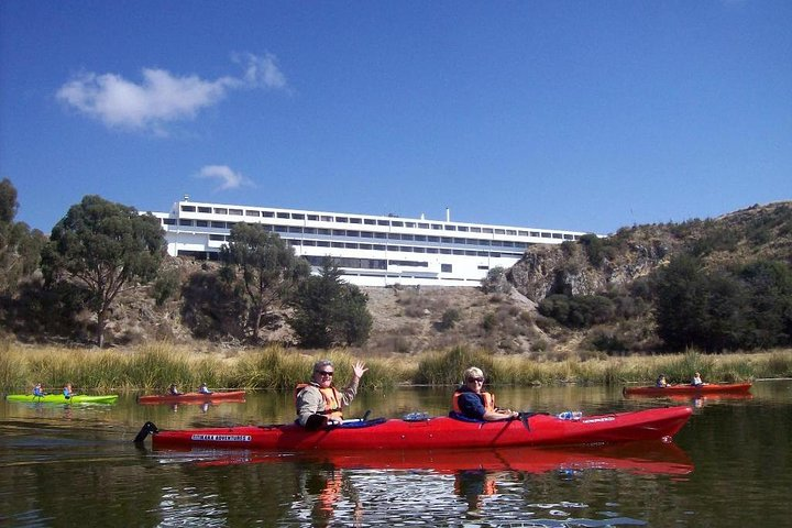 Kayak towards Uros