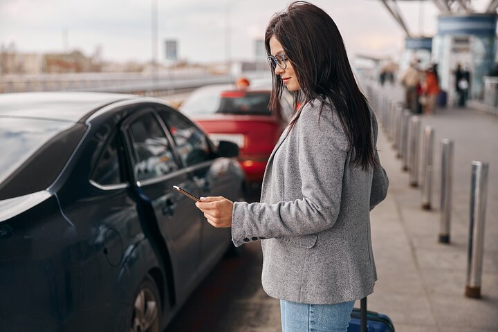 Girl waiting for the driver