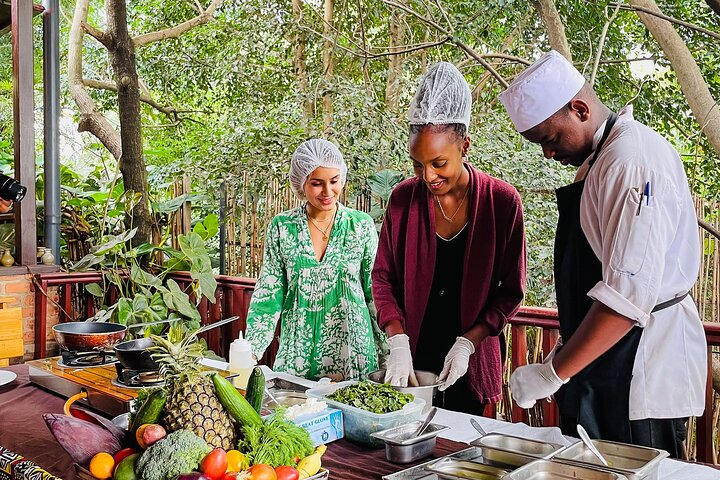 Cooking class in action