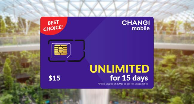 Changi Mobile 15-Days Unlimited* - Data Only SIM Card - Photo 1 of 1