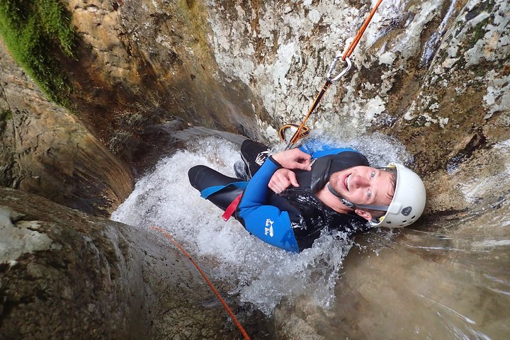 Fun canyoning: happy customer