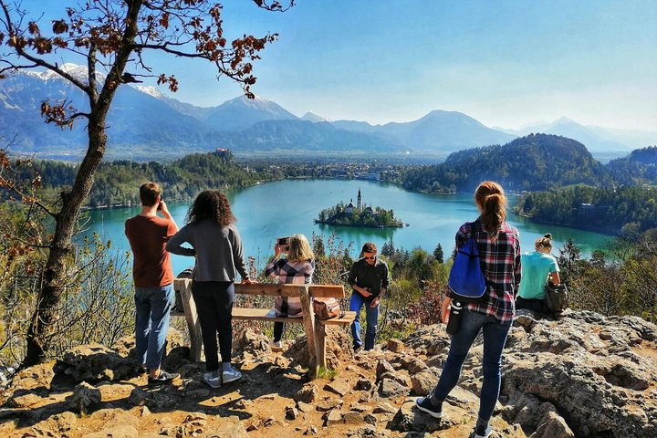 Panoramic view on the Lake Bled. 