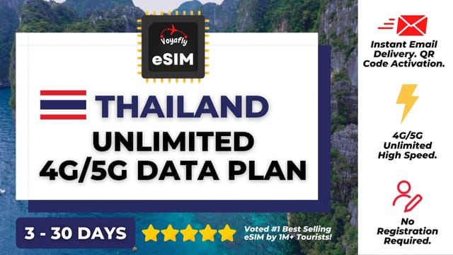 Thailand - Unlimited 4G/5G Data eSIM - Photo 1 of 1