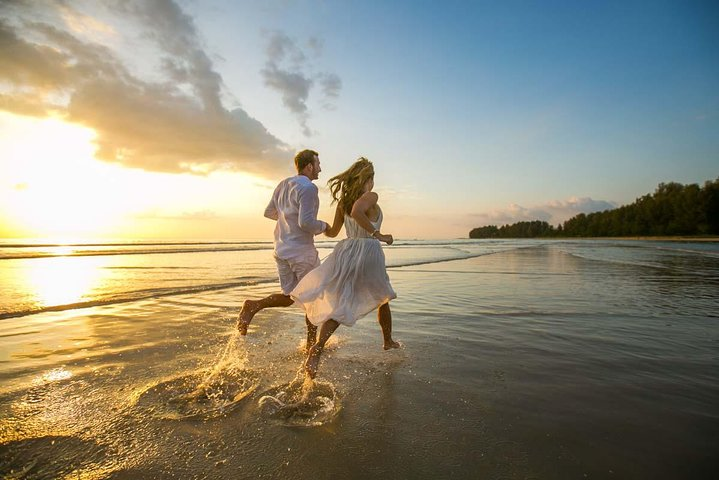 Run onthe beach during sunset.