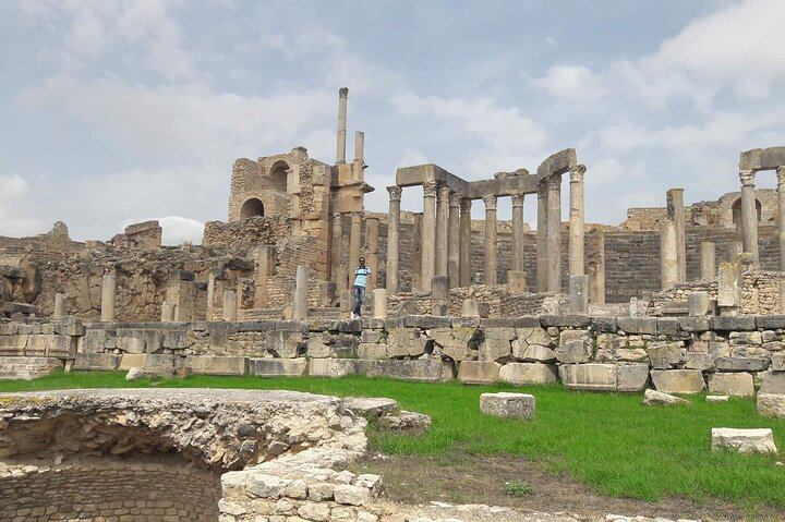 View of the entrance to the Dougga archaeological site