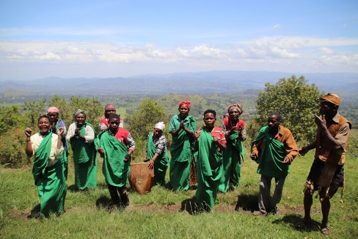 The Batwa indigenous members performing a cultural dance in Mgahinga Gorilla National Park