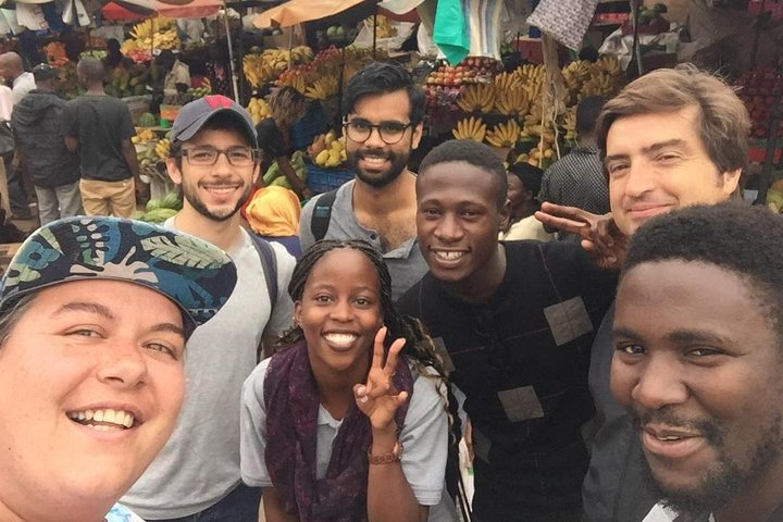 Posing at the market