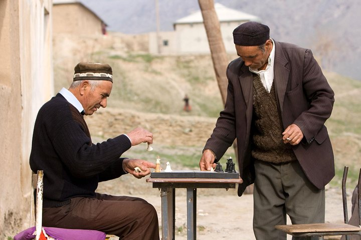 village chess players