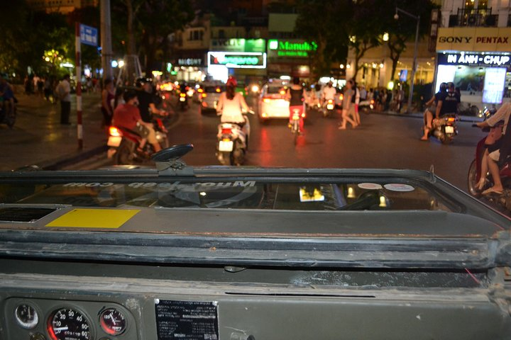 Hanoi by night view from Jeep