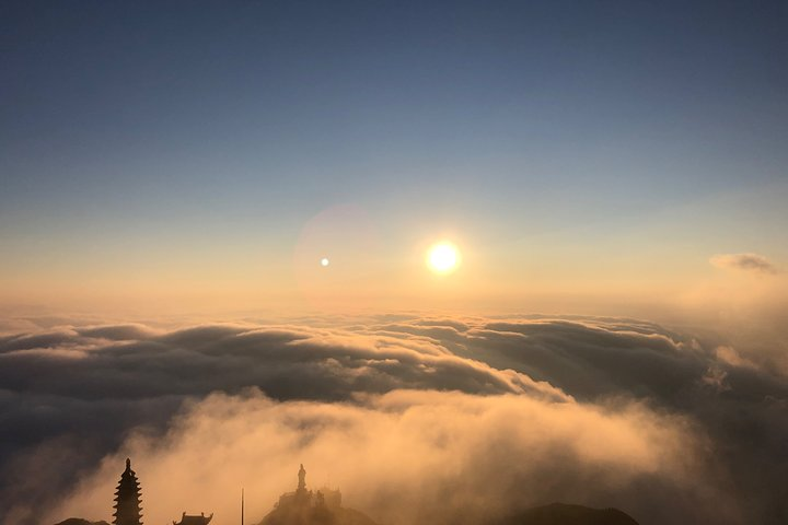 Sunset on the top of mountain 